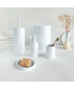 Lucy Set Accessori Bagno 5 Pezzi Bianco in Termoplastica Mod. Moderno