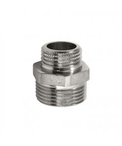 Idro Bric Raccordo Nipplo Doppio Filettato 3/4 x 1/2 Ottone Cromato