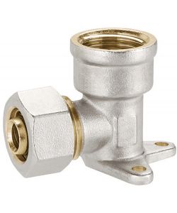 Idrobric Gomito Femmina con Staffa Ottone 1/2' F x 20 mm Multistrato