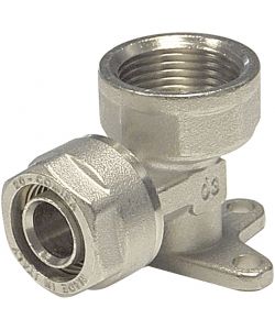 IDRO-BRIC Raccordo Multistrato Gomito Femmina con Staffa 1/2 x 16 mm