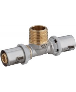 IDRO BRIC Raccordo a Tee Maschio 1/2'' M x 20mm A Pressare Multistrato
