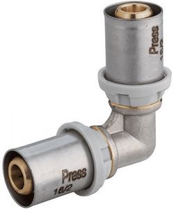 IDRO BRIC Gomito Doppio a Pressare per Multistrato � 16x16 mm