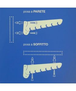 Framar Stendibiancheria Saliscendi da parete e da soffitto Bianco in Acciaio Plasticato 160 cm