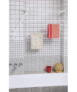 Framar Stendibiancheria Saliscendi da parete e da soffitto Bianco in Acciaio Plasticato 160 cm