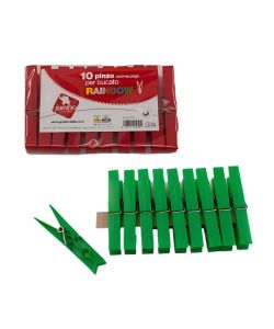 Jumbo 10 Mollette Colorate per Bucato - Colori Assortiti