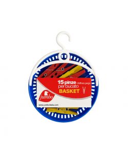 Jumbo Cestino Basket con 15 Mollette per Bucato - Colori Assortiti