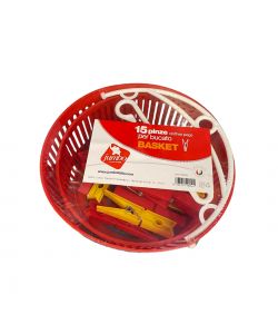 Jumbo Cestino Basket con 15 Mollette per Bucato - Colori Assortiti