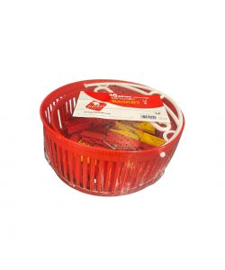 Jumbo Cestino Basket con 15 Mollette per Bucato - Colori Assortiti