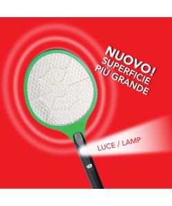 Poly Pool Racchetta Elettrica XXL Antizanzare Verde/Nero - Tripla Rete