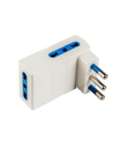 Adattatore Salvaspazio con spina 16A 2P+T e 3 bianco