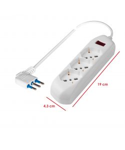 Viko X-tendia Multipresa Da Tavolo 3 Prese - 2P+T, 16A 250V, Bianco, Senza Cavo, Con Protezione Bambini