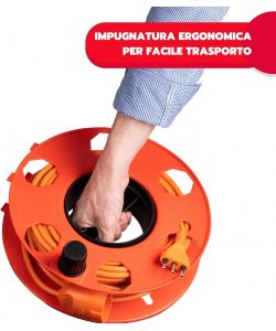 Poly Pool Rullo Avvolgitutto Rosso per Cavi e Prolunghe fino a 30m