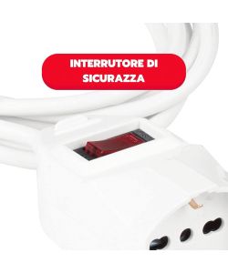 Poly Pool Prolunga Elettrica Bianca 5m con Interruttore di Sicurezza