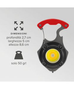 Poly Pool Torcia LED Ricaricabile 5W IP44 Multifunzione Nero Rosso
