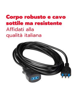 Poly Pool Prolunga Elettrica 5m Nera 10A 2P+T Uso Domestico Certificata
