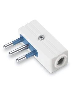 Poly Pool Spina Salvaspazio 10A 2P + T Bianco Uscita Cavo a 90°