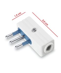 Poly Pool Spina Salvaspazio 10A 2P + T Bianco Uscita Cavo a 90°