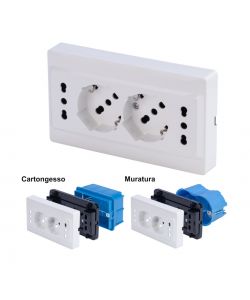 PolyPool Presa multipla da incasso 2 standard 10/16A e 2 pluristandard