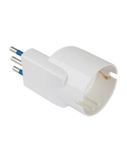 Adattatore Salvaspazio con spina 10A 2P+T e presa 10-16A 2P+T bianco