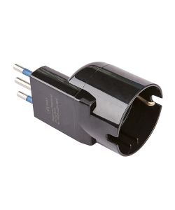 Adattatore Salvaspazio con spina 10A 2P+T e presa 10-16A 2P+T nero