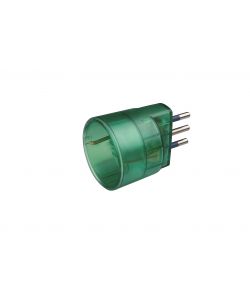 Adattatore Verde con spina 10A 2P + T e Presa 10-16A 2P + T