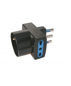 Adattatore pluristandard nero con spina 16A 2P + T