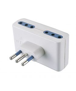 Adattatore con spina 10A 2P + T e 4 Prese 10A 2P + T