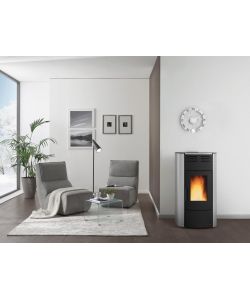 Extraflame Termostufa a Pellet Ventilata Raffaella Idro Argento 19 kW
