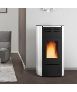 Extraflame Termostufa a Pellet Ventilata Raffaella Idro Bianca - 19 kW