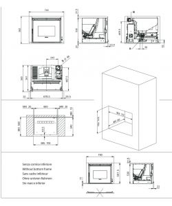 Extraflame Inserto a Pellet Ventilato Comfort P70 5 Air Nero - 10kW