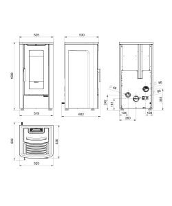 Extraflame Stufa a Pellet Dahiana 5 Plus Avorio 10 kW 52,5x60x108 cm