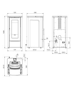 Extraflame Stufa a Pellet Teorema Bordeaux 12 kW - Massimo Comfort