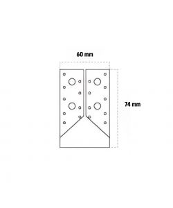 Sacar Supporto per Travi in Acciaio Tropicalizzato - 60x74 mm