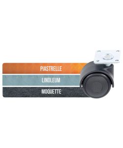 Ruote Nylon Con Piastra Mm.40