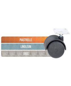 Ruota Nylon Mm.50 Piastra Mm.44X44