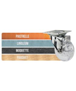 Ruota Trasparente Mm.35 Piastra Mm.46X46