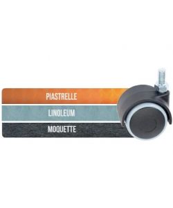 Ruota Nylon Grigio Metal Mm40 Perno 8X15