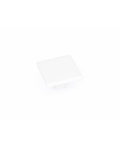 Pomolo quadrato in metallo laccato bianco 35 x 35 mm