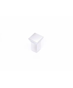 Pomolo quadrato in metallo cromato lucido 18 x 18 mm
