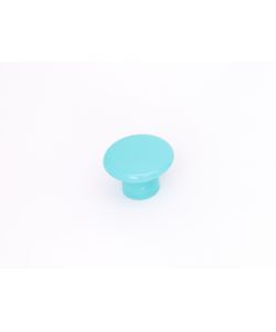 Pomolo piatto in plastica azzurro 30 mm