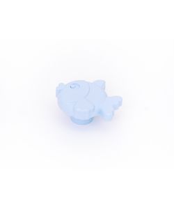 Pomolo pesce in plastica azzurro 44 x 41 mm