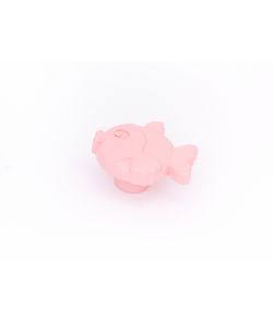 Pomolo Pesce Plastica Rosa