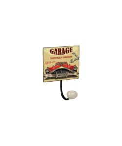 Sacar Portabito Singolo Metallo e Porcellana Stile Saloon 4 Ganci