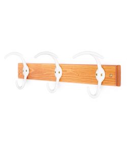 Portabito multiplo in legno e metallo ciliegio e bianco