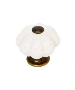 Pomolo Porcellana Bronzo Decorato Mm.25 Pz.2
