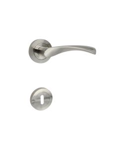 Maniglia Vittoria Con Rosette Patent Alluminio Nichelato Satinato