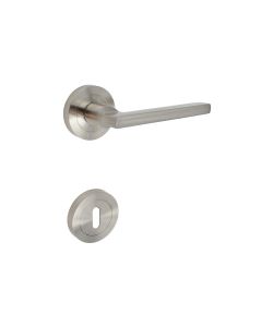 Maniglia Chicca Con Rosette Patent Alluminio Nichelato Satinato