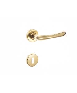 Maniglia sette con rosette in ottone lucido