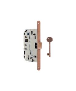 Serratura Patent Bordo Tondo Bronzata Mm.50 Scrocco Centrale