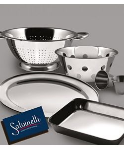 Salvinelli Vassoio in Acciaio - Rettangolare - 40x30 cm